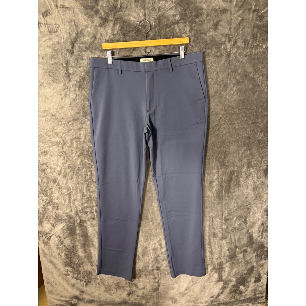 Goodfellow & Co Mens Slim Fit Chino Pants Blue Gray Flat Front Trousers 36x32